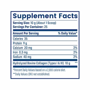 NativePath Collagen Peptides supplement facts