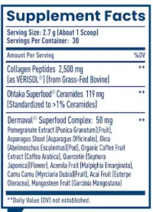 NativePath Skin Renewal Supplement Facts